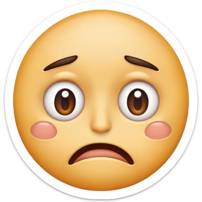 Emoji with tired eyes half open with a look of worry and eye bags and mouth slightly open  sticker