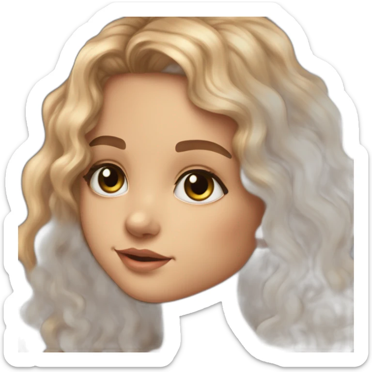 uma bebe de olhos intensos nariz de batatinha orelha mediana boca larga cabelos de coloração preta e tipo meio ondulado e apele da cor do pecado clara sticker