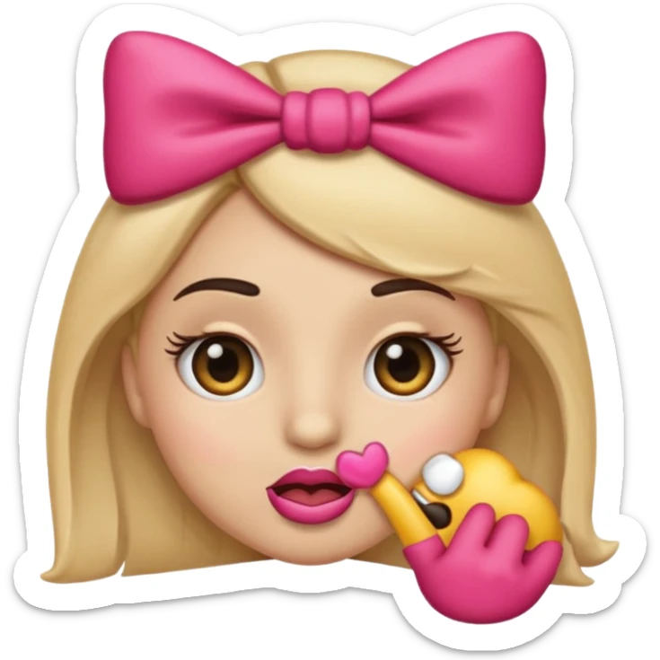 Şimdi sana bir tane emoji göstereceğim eli ağzında gözlerinde kirpik kafasında da ku yrdele olsun sticker