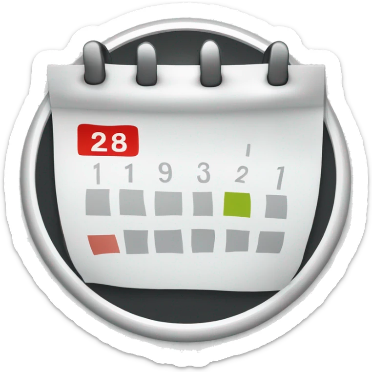 a calendar with a date marked in circle. do not show any numbers on the calendar, we just need to deliver the overall message of looking foward towards a future date sticker