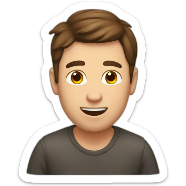 a man with brown hair coming out of a toilet sticker