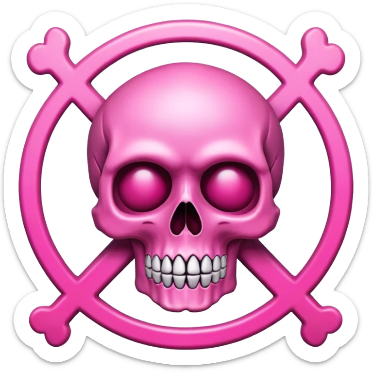 The logo features a pink skull with a bold white OK sign in the center, symbolizing approval. sticker