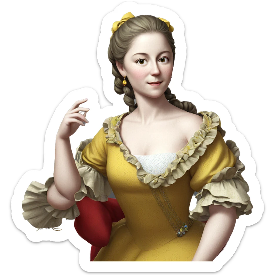 girl in yellow dress adorned sticker