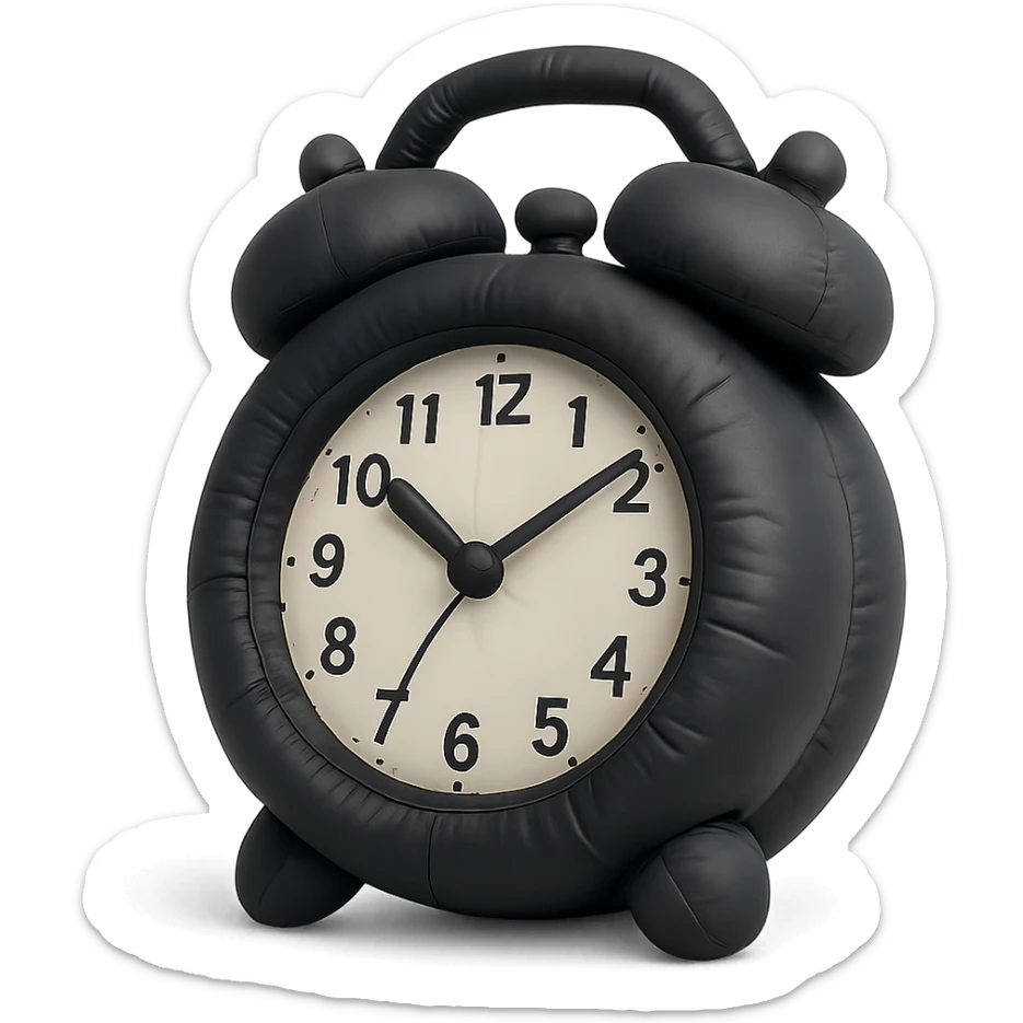 black vintage alarm clock sticker