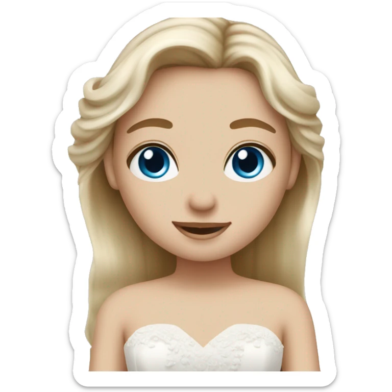 Blonde hair blue eyed girl with brown hair hazel eyes boy getting married  sticker