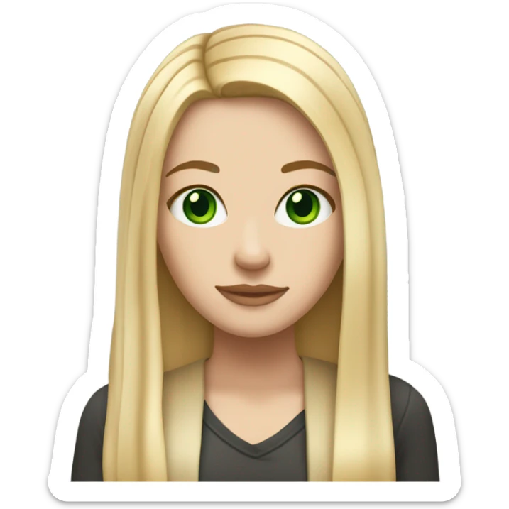 White girl with Long straight blonde hair, green eyes, tattoos sticker