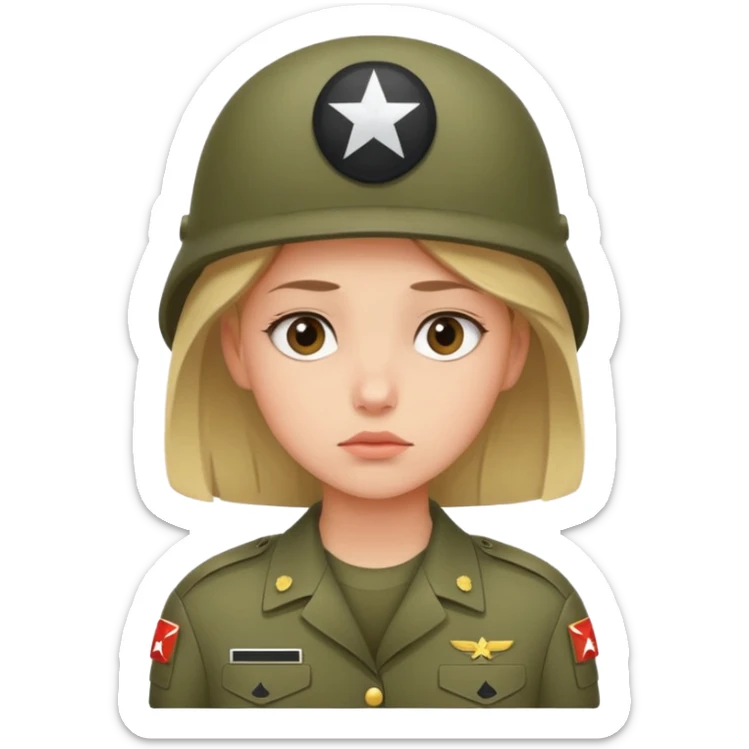 The girl is waiting for her boyfriend from the army and thinks about him sticker