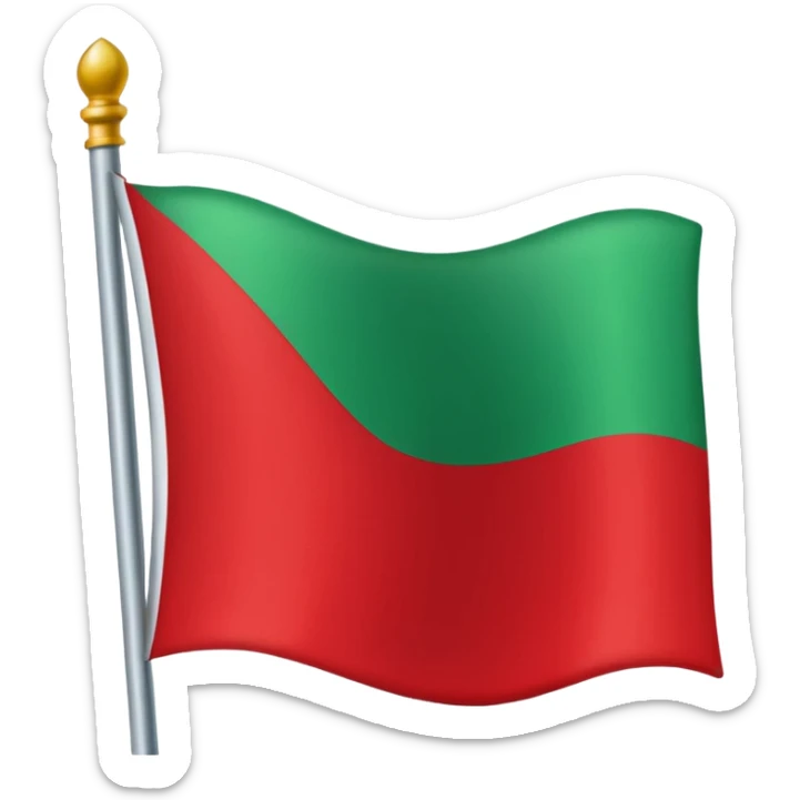 Una bandera roja y verde abajo corte recto osea q no haya espacio de fondo sticker