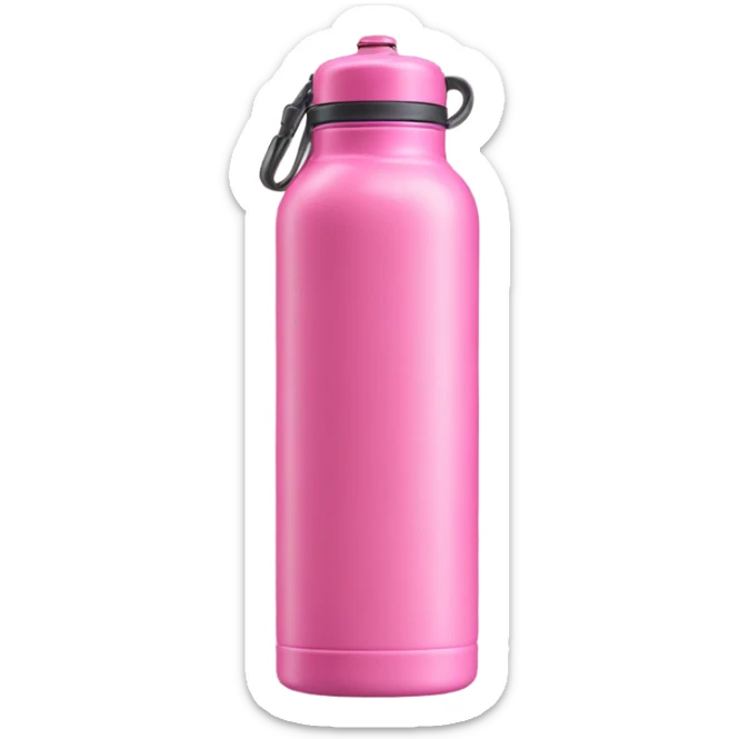 Pink metal water bottle, metal canteen, tall and skinny sticker