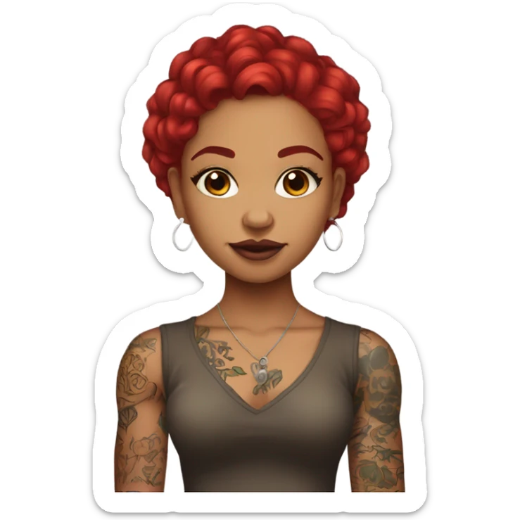 Pretty lightskin girl with red hair and tattoos sticker