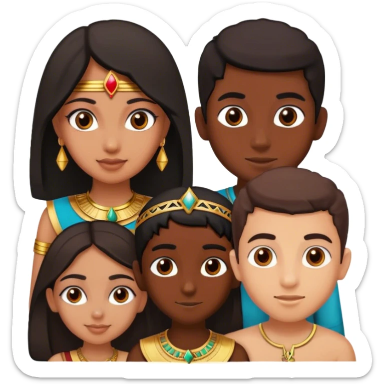 5 bestfriends, 1 Egyptian man, 1 indian girl, 1 persian girl 1 moroccan boy 1 black boy sticker