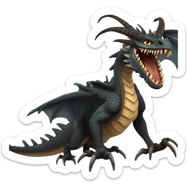 The Hungarian Horntail: A particularly dangerous species of dragon known for its aggression and formidable fire-breathing abilities. sticker