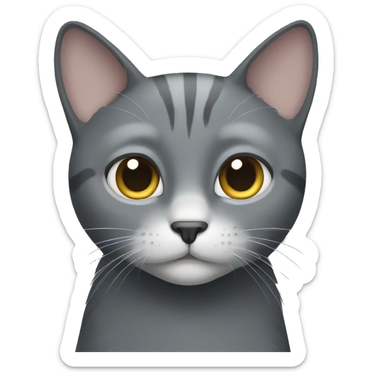Gray cat sticker