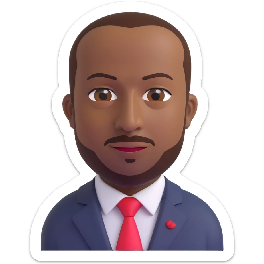 3D emoji style portrait of Recep Tayyip Erdoğan as a Black man sticker