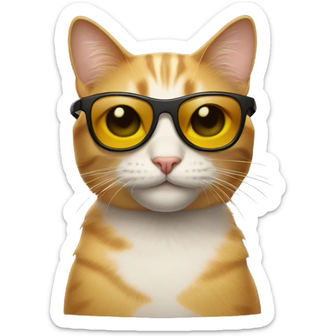 Cat with sunglasses sticker