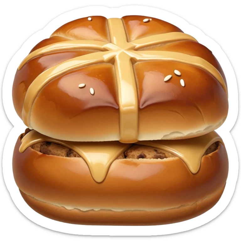 Hot cross bun sticker