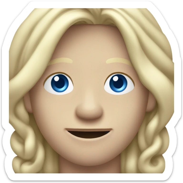 full body raised arms light curl blonde 30yo man blue eyed pale skin sticker