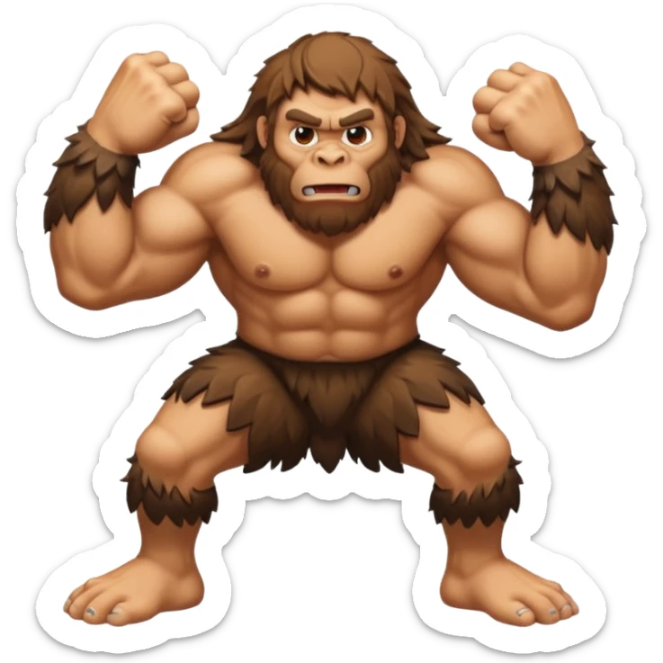 Can you make a emoji of a Neanderthal  with his knuckles dragging on the ground? sticker