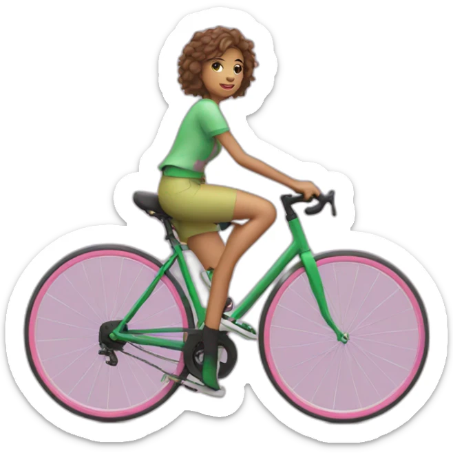 Chica con velo rosa y camisa verde sticker