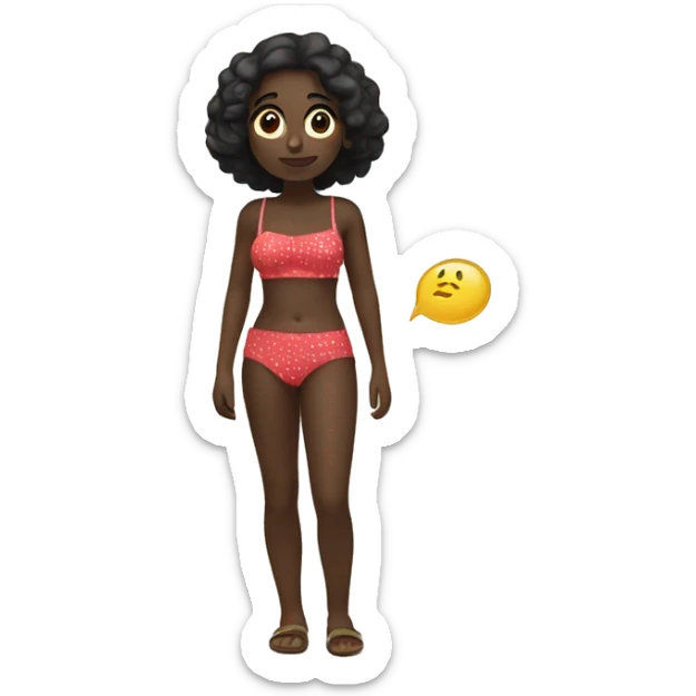 I want a small girl with dark hair on a beach with a text bubble saying I’m on holiday no matter what’s going on! sticker