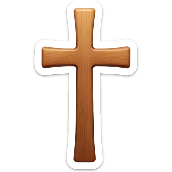 A smooth modern Wooden cross  sticker