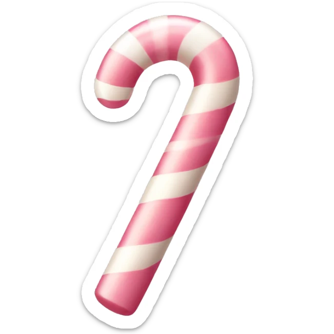 pale pink candy cane (just one) with a bow sticker
