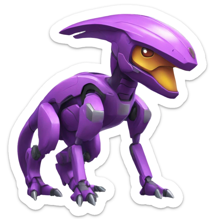 a Genesect-Raptor-Fakémon—hybrid with a futuristic visor-helmet full body sticker