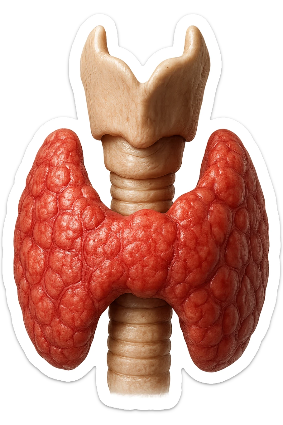 tiroide umana anatomica , iperrealistica 4k, isolato su sfondo bianco sticker