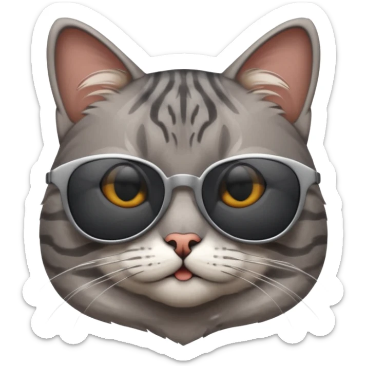 Cat with sunglasses sticker