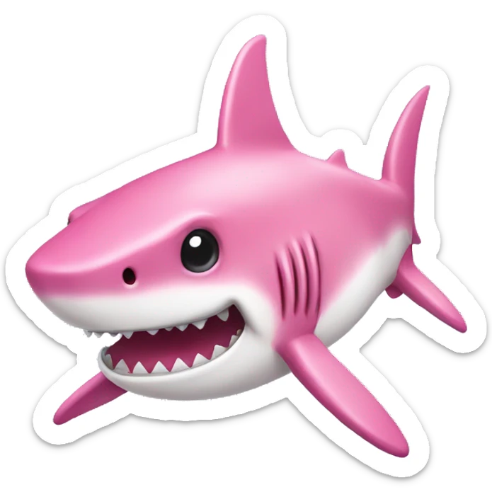 pink shark sticker