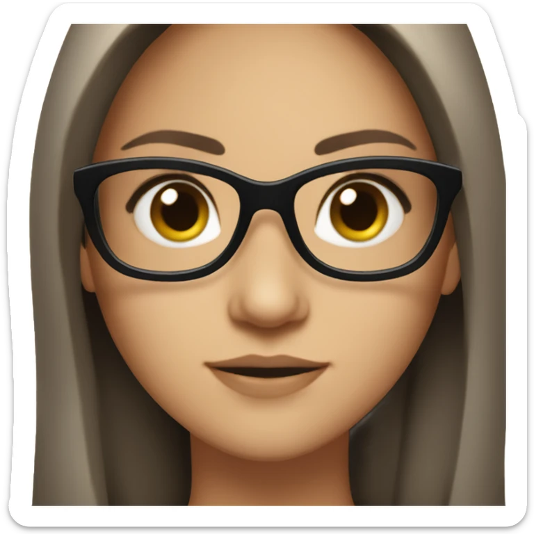 A brunette girl who looks similar to elena Gilbert but with black glasses sticker