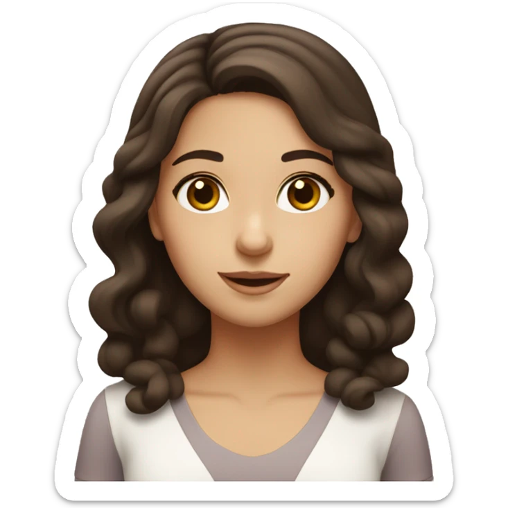 brunette jewish girl with brown eyes and rosy cheeks sticker