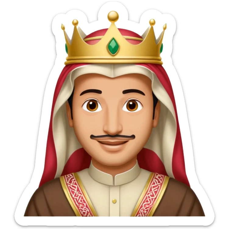 Mohamed bin salman, saudi crown with red with white "shimaq", saudi style sticker