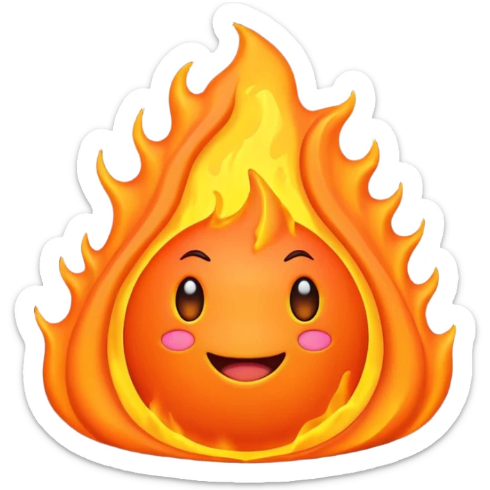 create an emoji of a little lava flow, no face just the lava, no volcano, something like a stain sticker