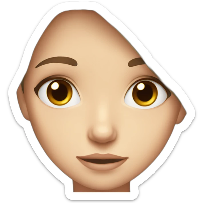 young white girl long brown hair brown eyes skinny  sticker