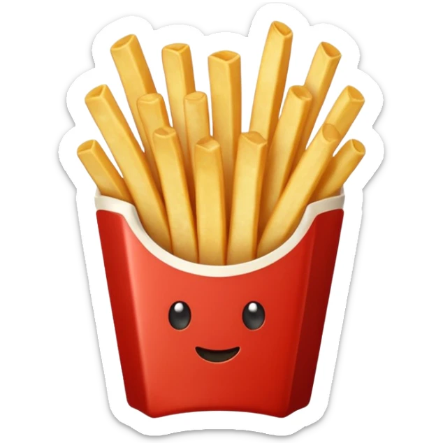 serving of french fries with mayo and ketchup sticker