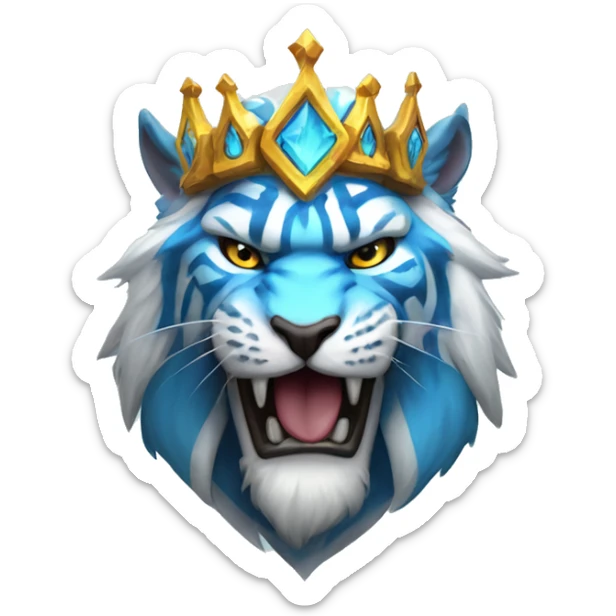 Word of warcraft frost Mage Tiger that is wearing a crown and is very muscul sticker