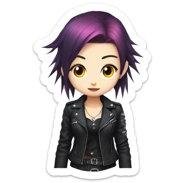 final fantasy anime punk rocker japanese kawaii girl sticker