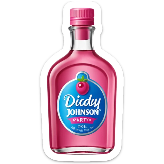 bottle of oil blue top pink outside with logo that says Diddy Party oil Johnson and Johnson  brand with a smiling berry on top sticker
