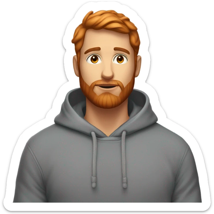 Handsome man with red beard short hairs and 3 days beard wearing a hoodie as he is praying sticker