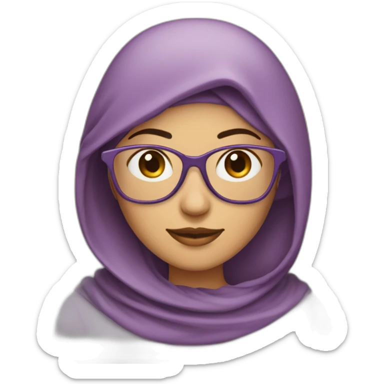 femme musulmane portant des habits mauve et des lunettes de soleil sticker