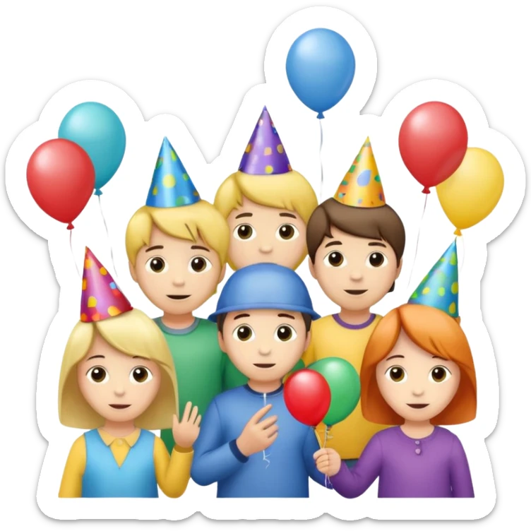 The boys and girl are having a birthday party  sticker
