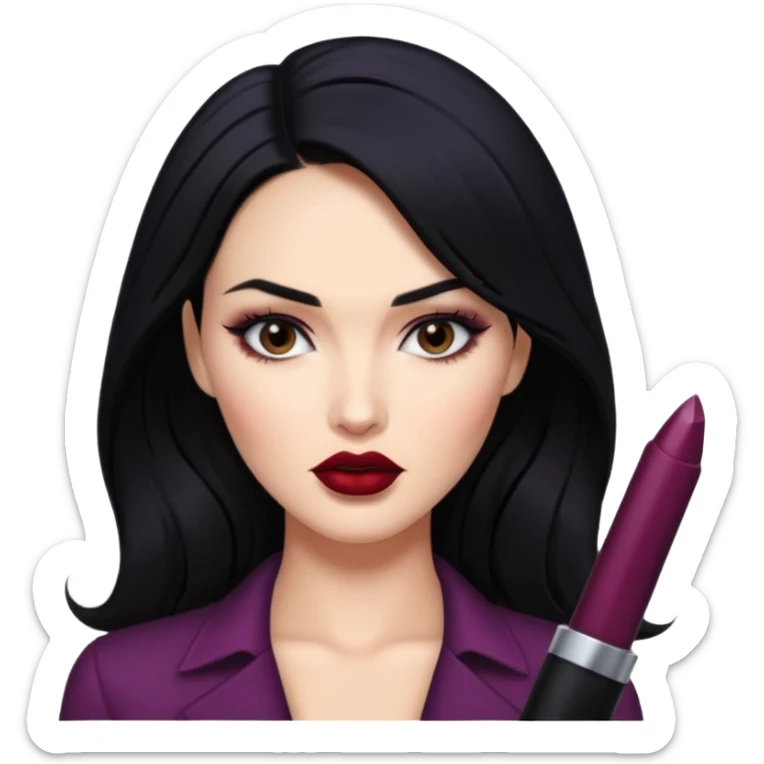 “Emoji girl, femme fatale, black hair. megan fox vibes sticker