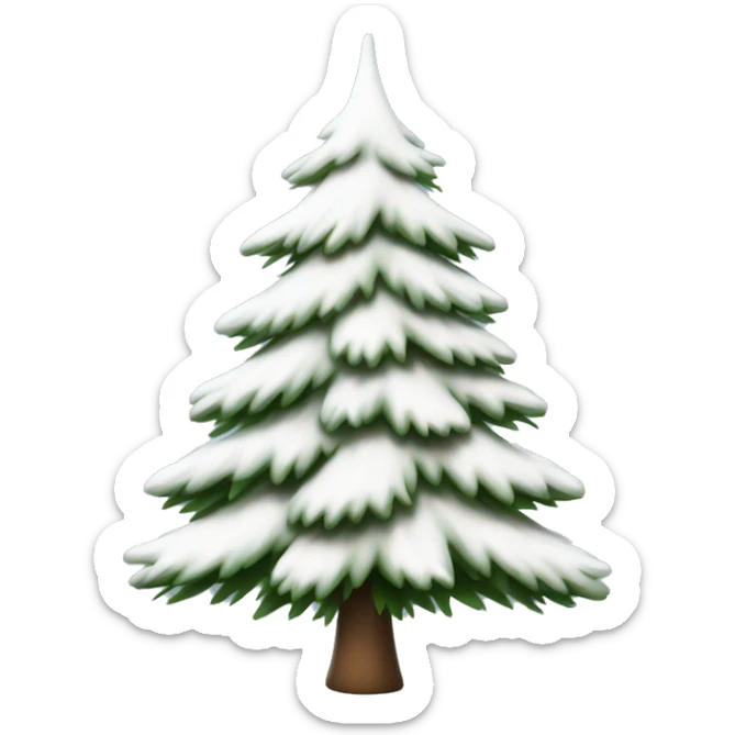  actual white fir christmas tree isolated.  sticker