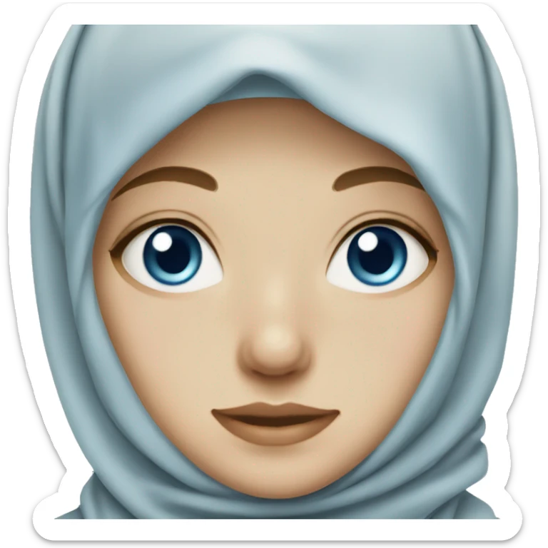 girl in hijab with light blue eyes and light skin with freckles sticker