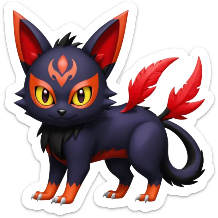 Noibat-Nargacuga-Litten-Torracat-fusion-Fakemon-Pokémon-creature  sticker