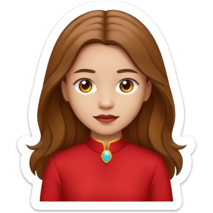 Wicked Witch of the East from The Wizard of Oz with light skin, long brown hair, red outfit sticker