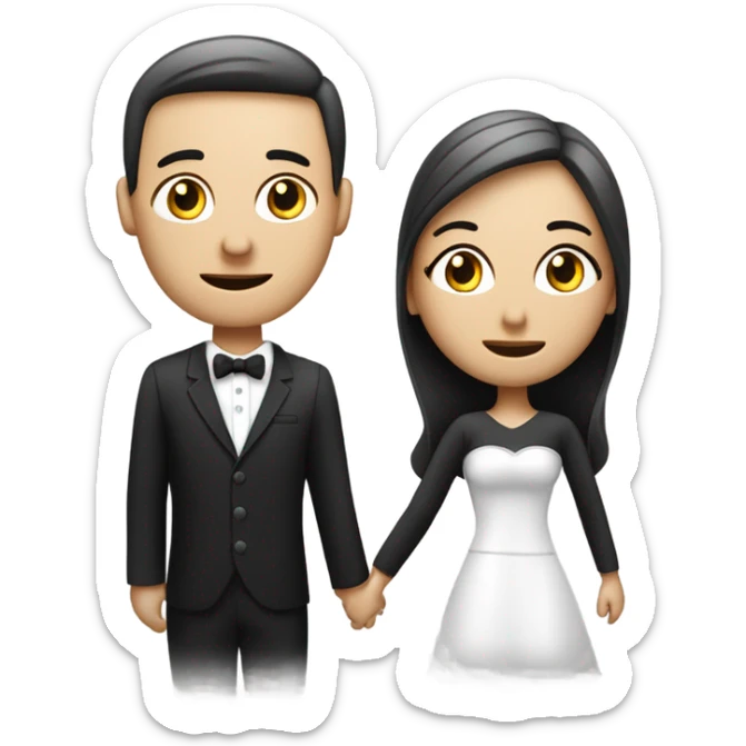 Pareja de esposos blanco y negro  sticker