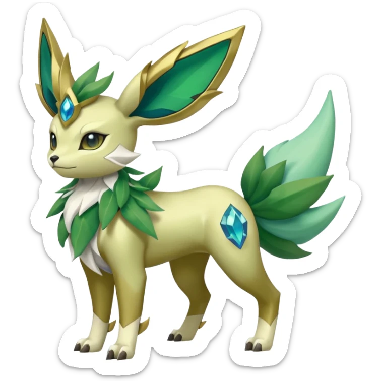 Shiny 4-legged Virizion-Leafeon-Amaura-Cobalion-fusion, full body sticker