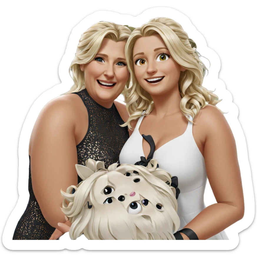 blonde girls in white dresses sticker